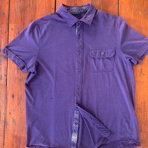 Vintage Purple soft fabric button down men shirt